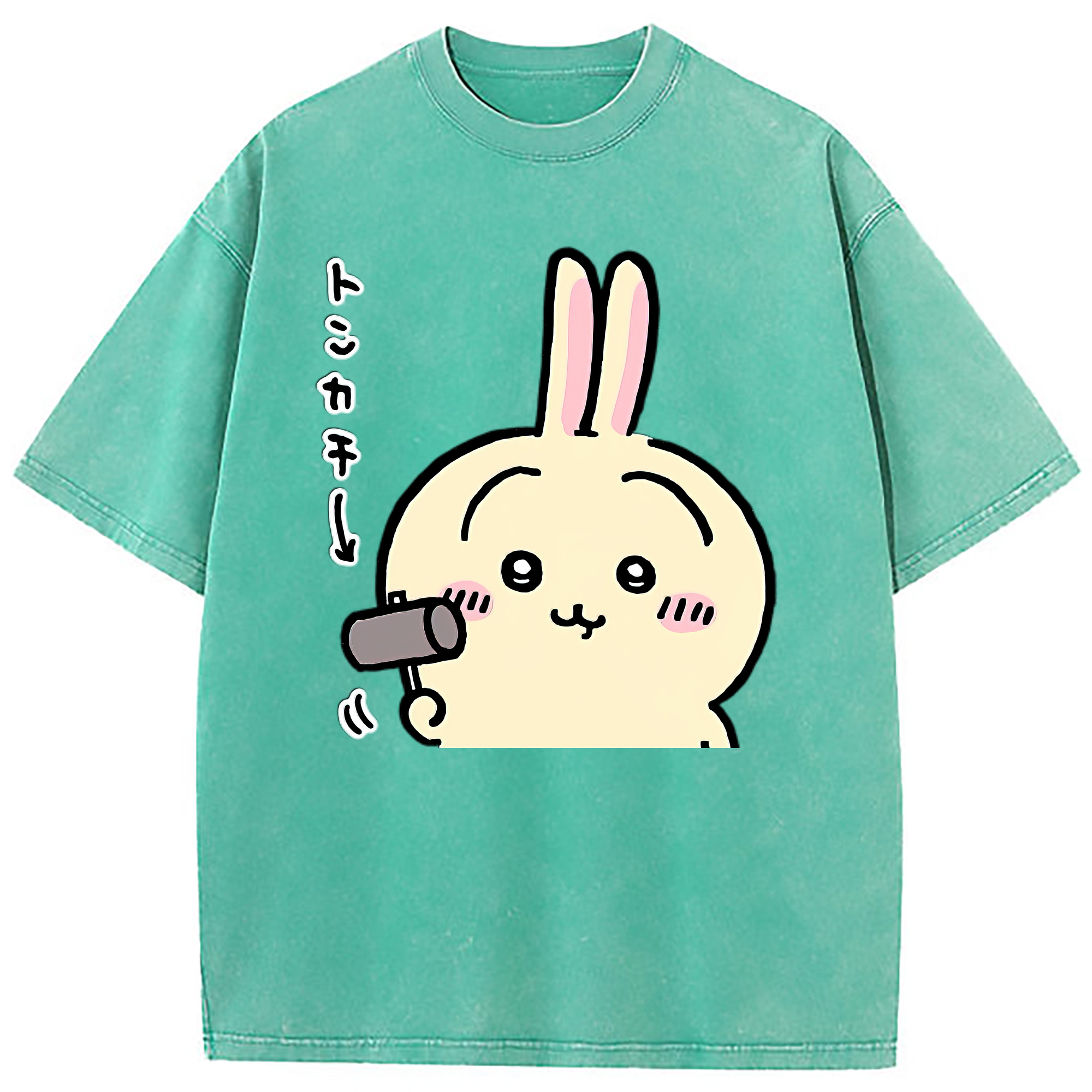 （画像用） ちいかわ うさぎ Chii-kawa usagi 綿100% ヴィンテージ風 半袖Tシャツ（フロントプリント）